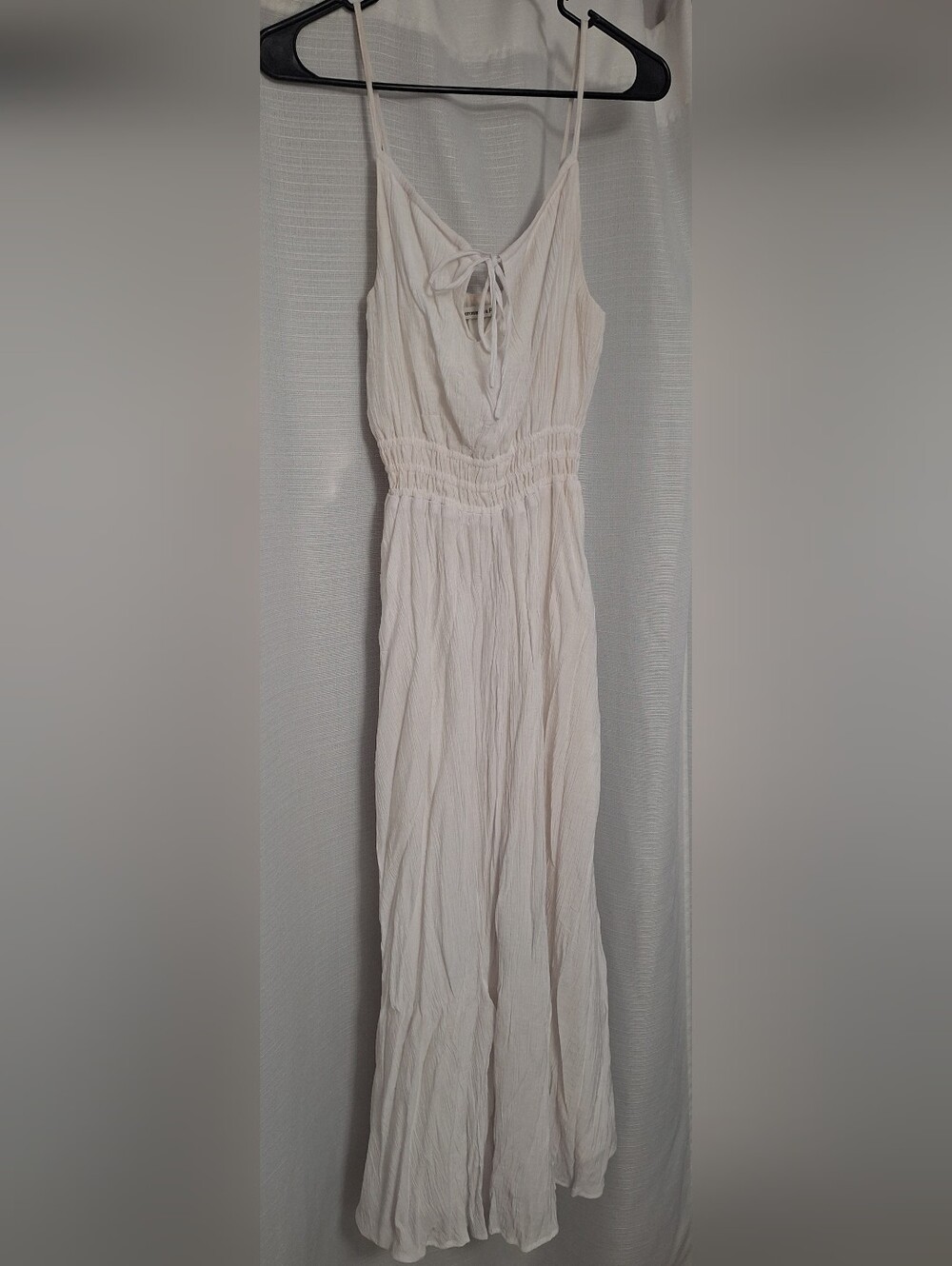 Abercrombie & Fitch Cream Sleeveless Tie-Front Maxi Dress